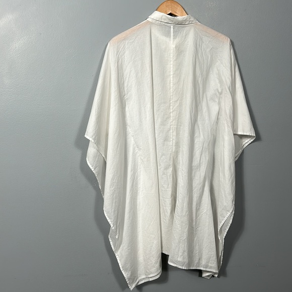 Land’s End Womens White Spread Collar Kaftan Sleeve Button-Up Shirt Size L 14-16 - Picture 13 of 16